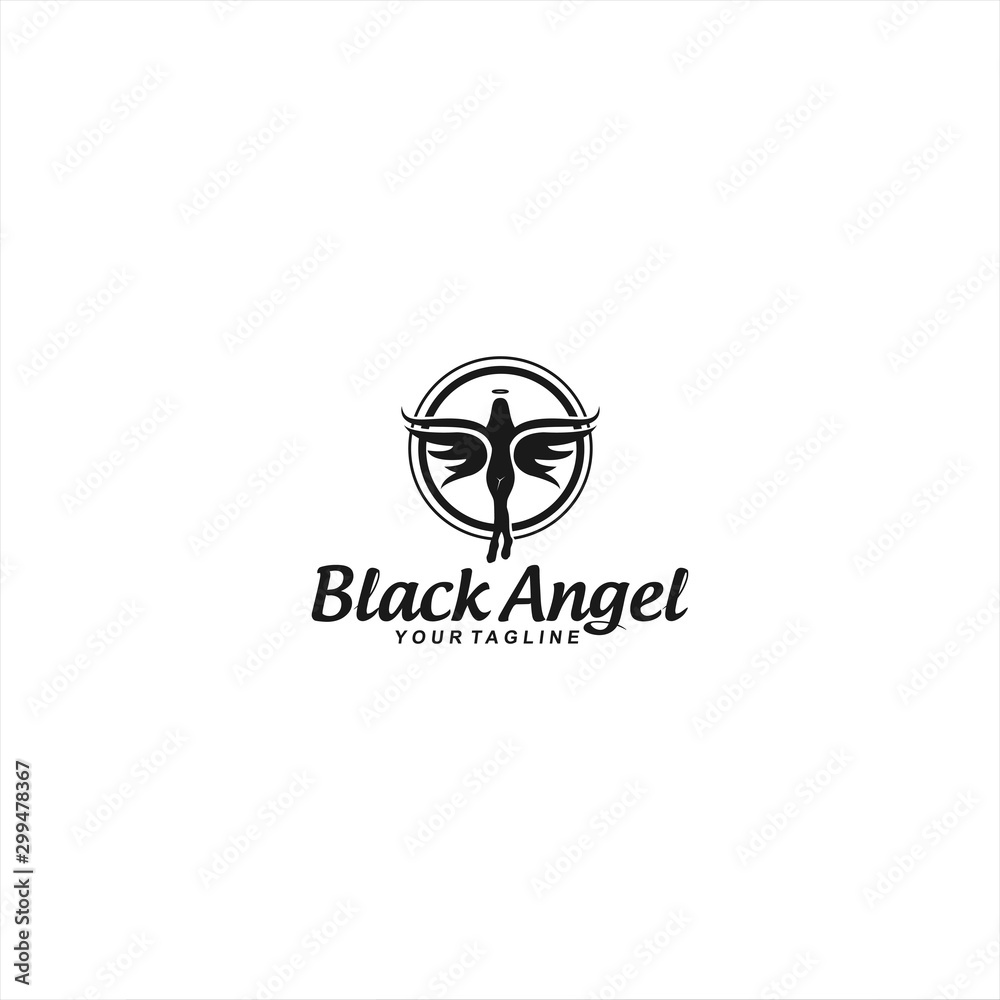 Black Angel logo template