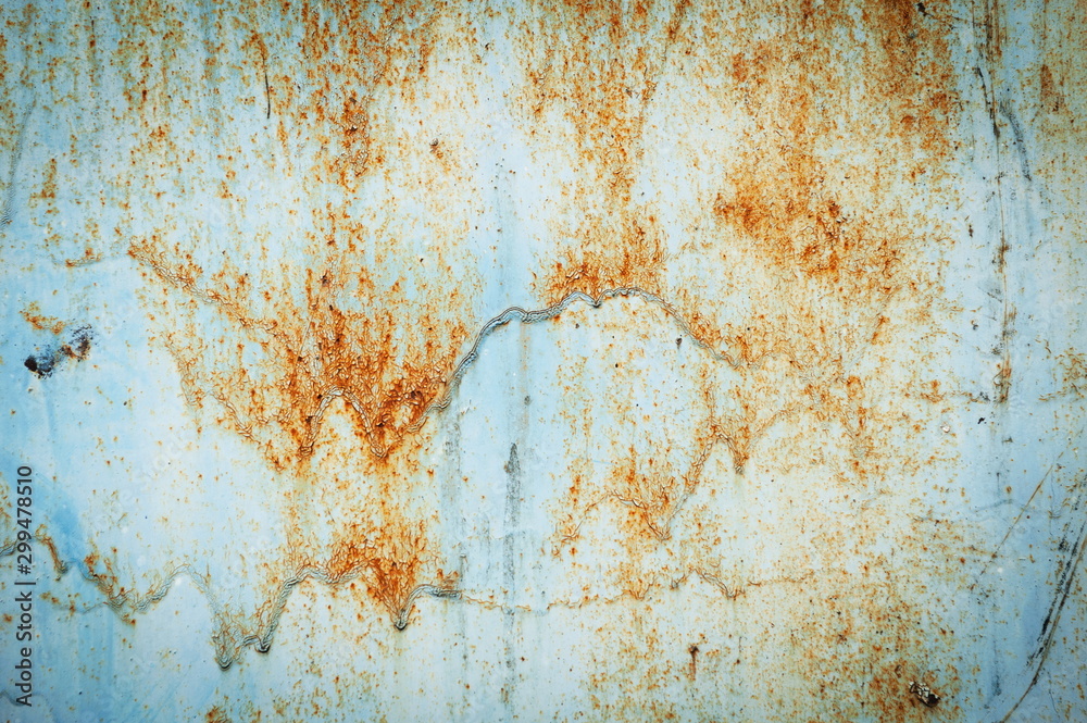 Old rusty blue painted metal sheet Old rusty blue painted metal sheet