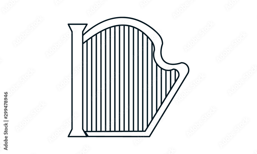 Harp icon for stringed instruments and classical music Harp icon for stringed instruments and classical music