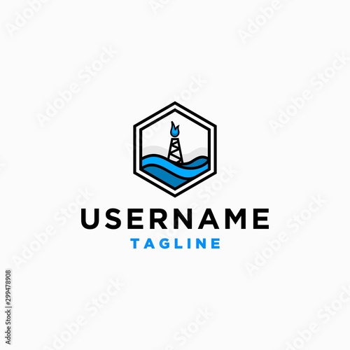oil mining logo design inspiration . petroleum logo design template . fire gas logo mines . petrol oil ofshore logo
