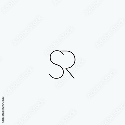 SR initials letter creative logo icon vector black color free download