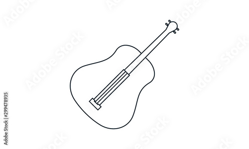 Guitar icon vector, Acoustic musical instrument sign Isolated on white background.