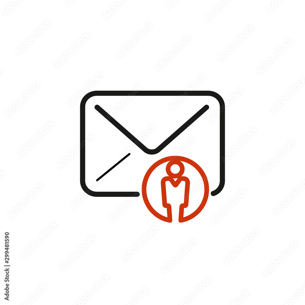 Mail User Account Recipient Address. Stock Vector illustration isolated on white background. Mail User Account Recipient Address. Stock Vector illustration isolated on white background.