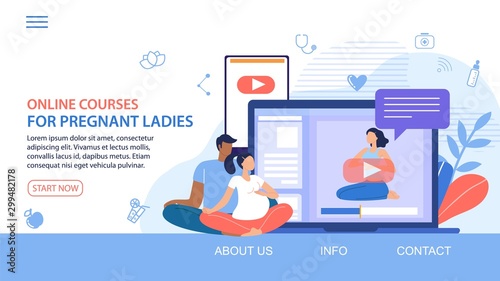Online Courses for Pregnant Ladies Vector Website