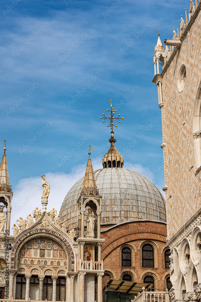Venice, Basilica and Cathedral of San Marco (St. Mark the evangelist) and the Palazzo Ducale (Doge Palace) UNESCO world heritage site, Veneto, Italy, Europe