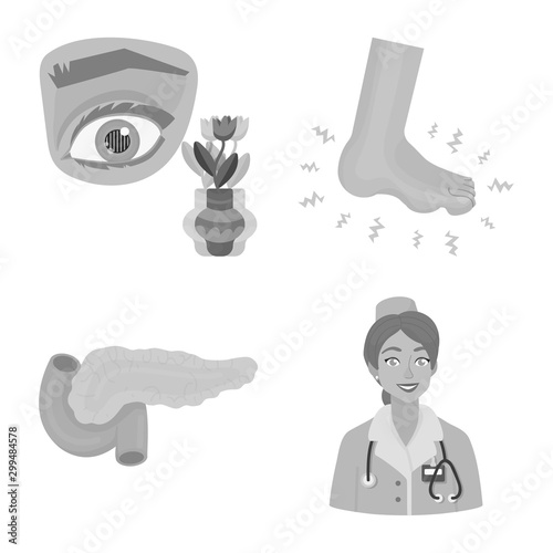 Vector illustration of health and diet symbol. Set of health and disease stock symbol for web.