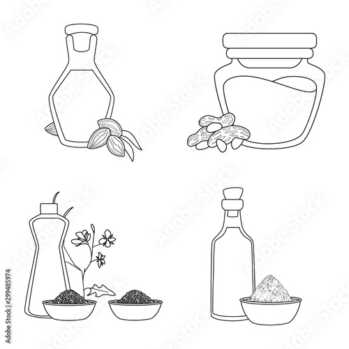 Vector design of healthy and vegetable logo. Collection of healthy and organics stock symbol for web.