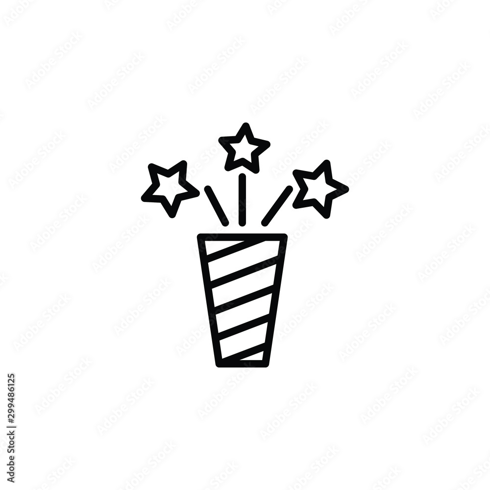 Spakle salute line thin icon on white background. Vector illustration eps10. Spakle salute line thin icon on white background. Vector illustration eps10.
