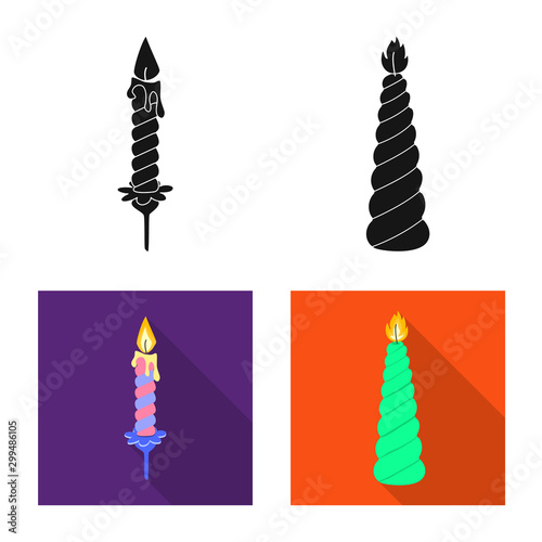 Vector illustration of relaxation and flame icon. Collection of relaxation and wax stock symbol for web.