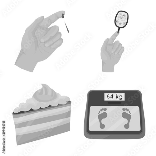 Isolated object of health and diet logo. Set of health and disease vector icon for stock.