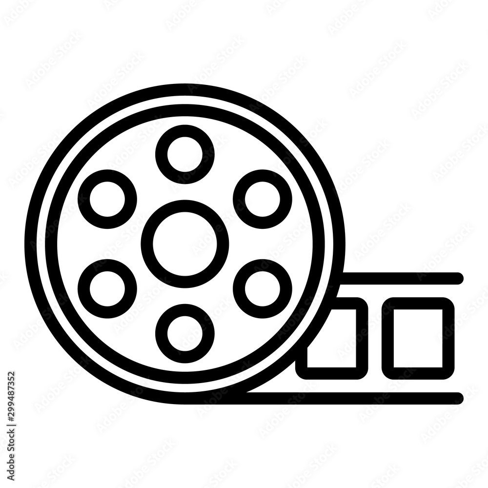 New cinema reel icon. Outline new cinema reel vector icon for web design isolated on white background New cinema reel icon. Outline new cinema reel vector icon for web design isolated on white background