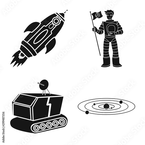 Isolated object of colonization and sky icon. Collection of colonization and galaxy vector icon for stock.