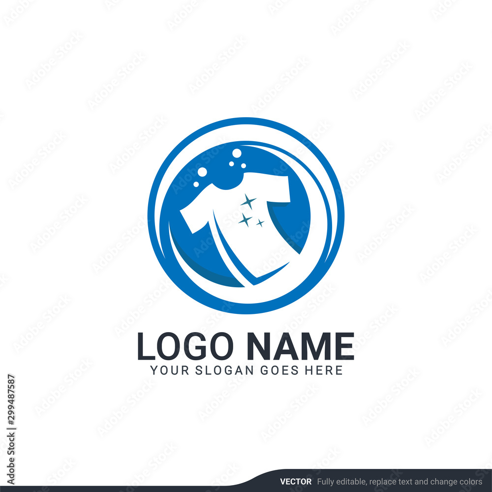 Modern laundry services logo design. Editable logo design Modern laundry services logo design. Editable logo design