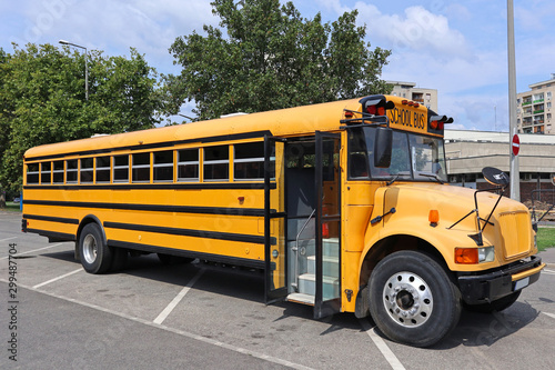 School bus in the parking lot