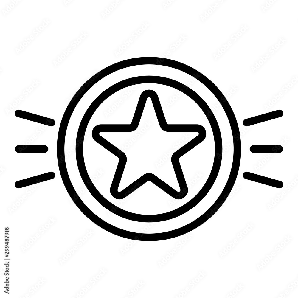 Star coin icon. Outline star coin vector icon for web design isolated on white background Star coin icon. Outline star coin vector icon for web design isolated on white background