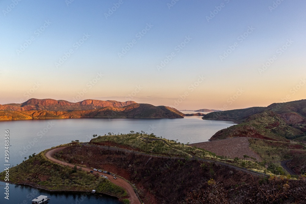 Lake Argyle is Western Australia's largest man-made reservoir by volume. near the East Kimberley town of Ku