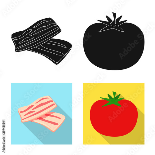 Vector illustration of taste and product logo. Collection of taste and cooking stock vector illustration.