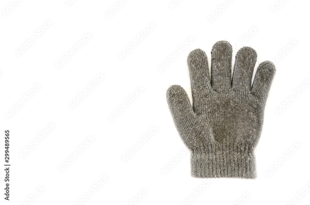 gray glove isolated on white background gray glove isolated on white background
