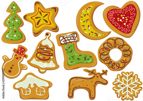 Set of Decorated Gingerbrea...