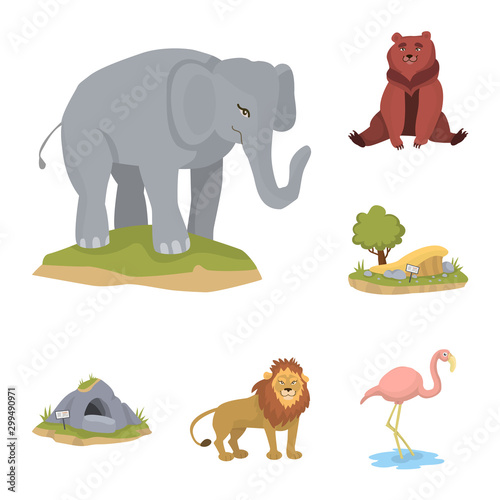 Vector design of zoo and park logo. Collection of zoo and animal stock vector illustration.