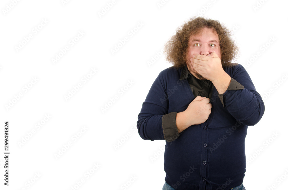 Curly man and funny situations. Curly man and funny situations.