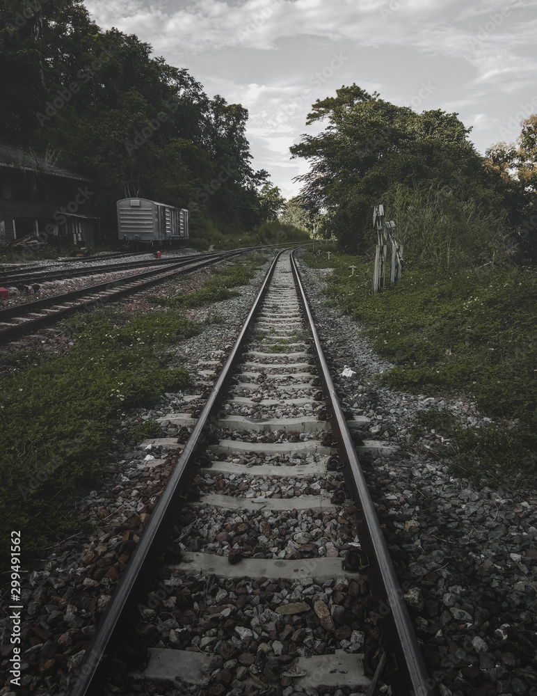 Fototapeta premium Khuntan railway Station in Lamphun, Thailand