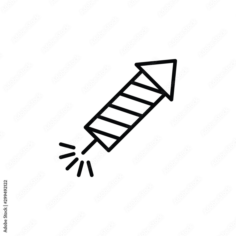 Spakle salute line thin icon on white background. Vector illustration eps10. Spakle salute line thin icon on white background. Vector illustration eps10.