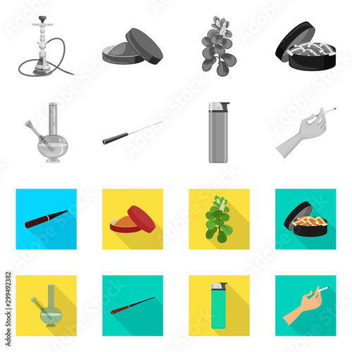 Isolated object of refuse and stop symbol. Set of refuse and habit vector icon for stock.