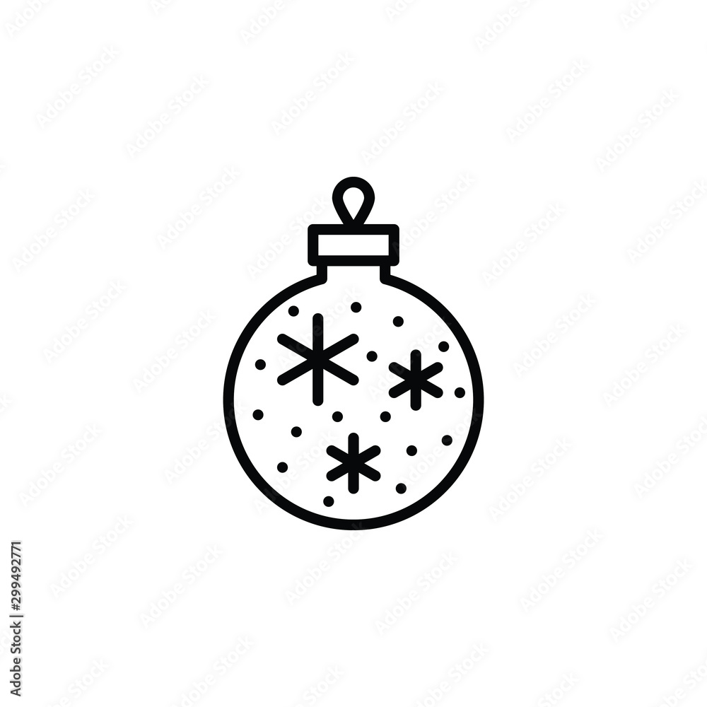 Christmas tree toy line thin icon on white background. Vector illustration eps10. Christmas tree toy line thin icon on white background. Vector illustration eps10.