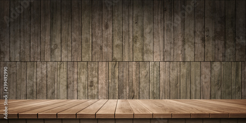 Fototapeta Naklejka Na Ścianę i Meble -  Colorful wooden platform background: wood wall.  ( 3D rendering computer digitally generated illustration.)