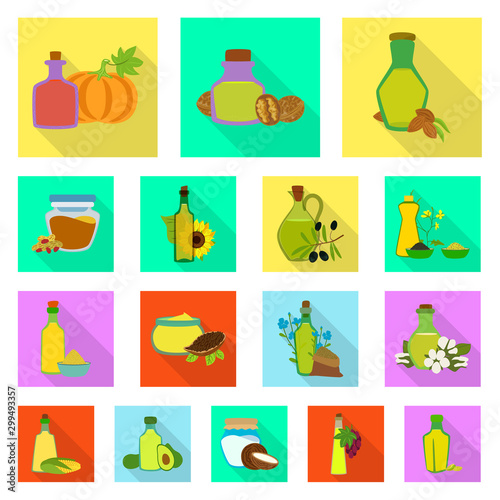 Vector illustration of bottle and glass icon. Collection of bottle and agriculture stock vector illustration.