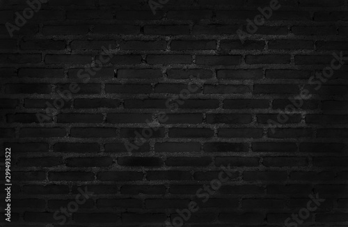 Dark black grunge brick wall texture background with old dirty and vintage style pattern.