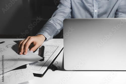 Young woman working on lapt...