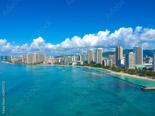 Aerial view of Waikiki beach