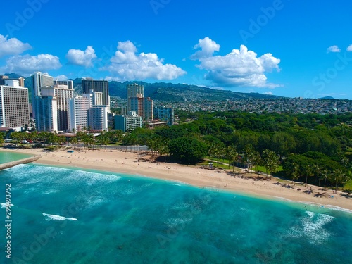 Aerial view of Waikiki beach