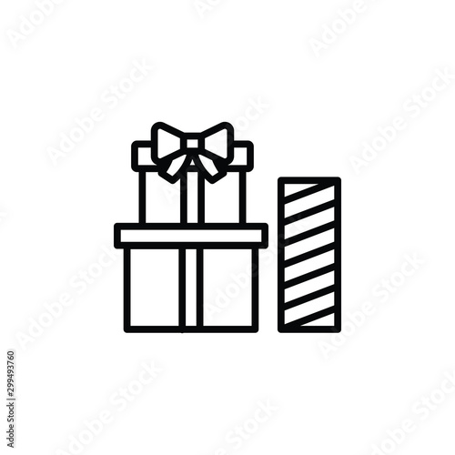 Gift present line thine icon on white background. Vector illustration eps10. photo