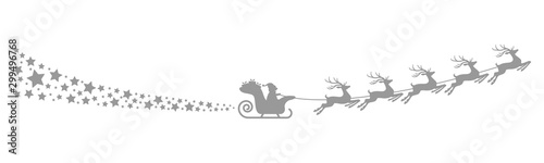 Santa Claus with sled and reindeers