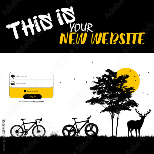 Black bike website login form (Vector graphics)