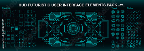 Sci-fi futuristic hud dashboard display virtual reality technology screen HUD interface elements