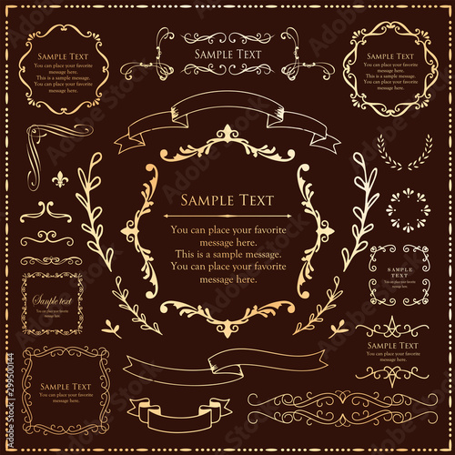 Print Beautiful decorative material with a sense of quality. Decoration. greeting card. Premium decoration. Ticket design. Antique ruled lines. High-quality box border. Design template. 