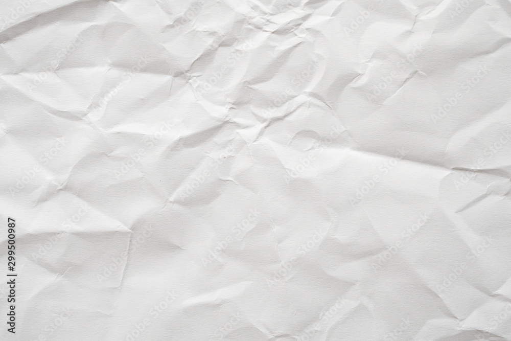 Fototapeta premium Abstract white crumpled paper texture background