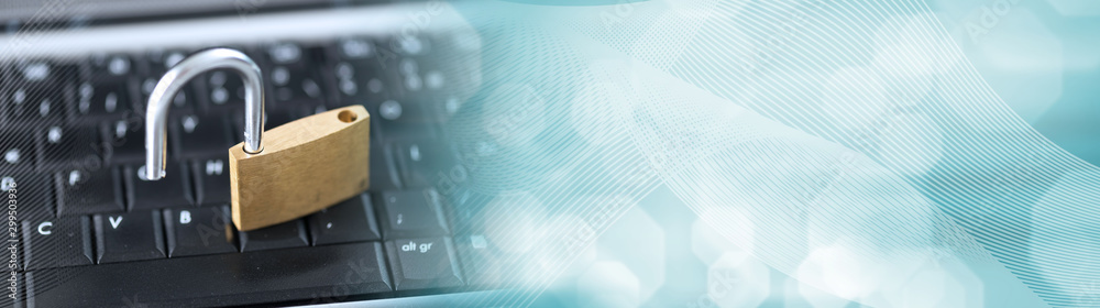 Concept of computer security; panoramic banner Concept of computer security; panoramic banner