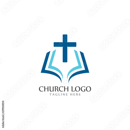 Church logo template vector icon illustration design 