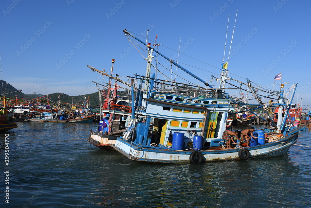 fishing boats in harbor