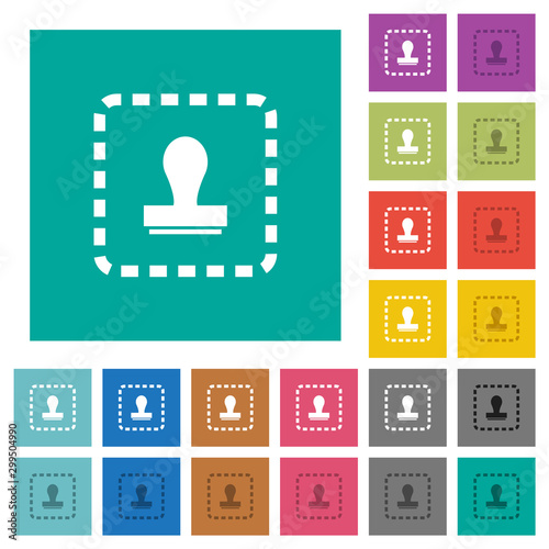 Place watermark square flat multi colored icons