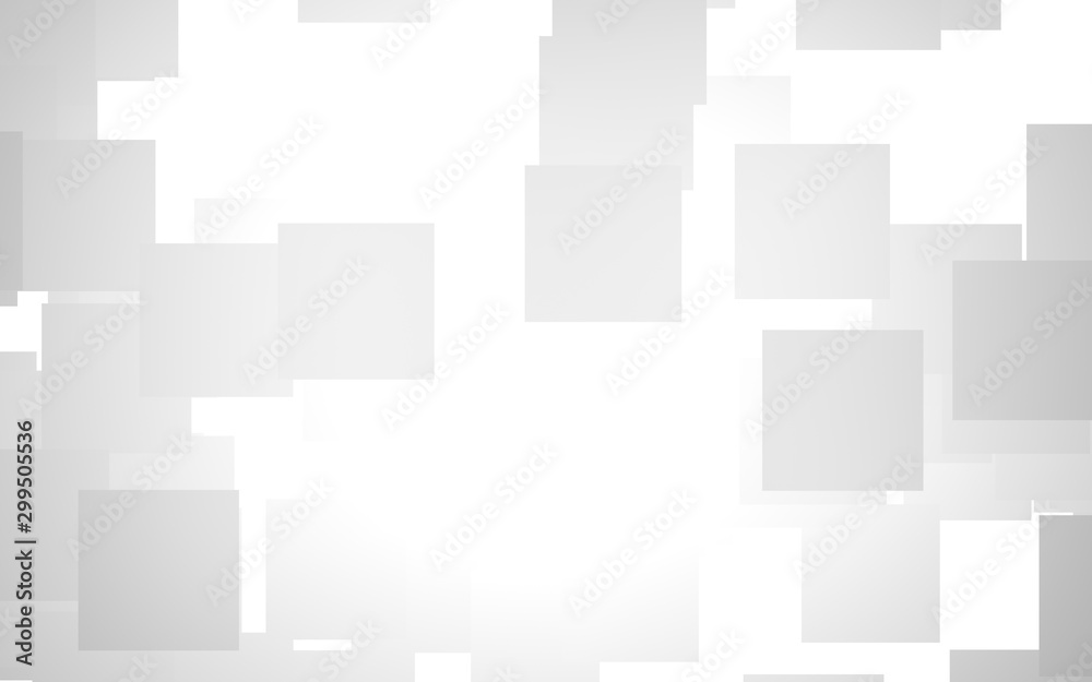 White abstract background. Misty backdrop with grey squares. 3D illustration