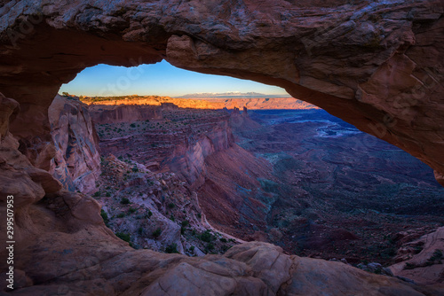 Sunset at the Mesa Arch in Canyonlands National Park, Utah