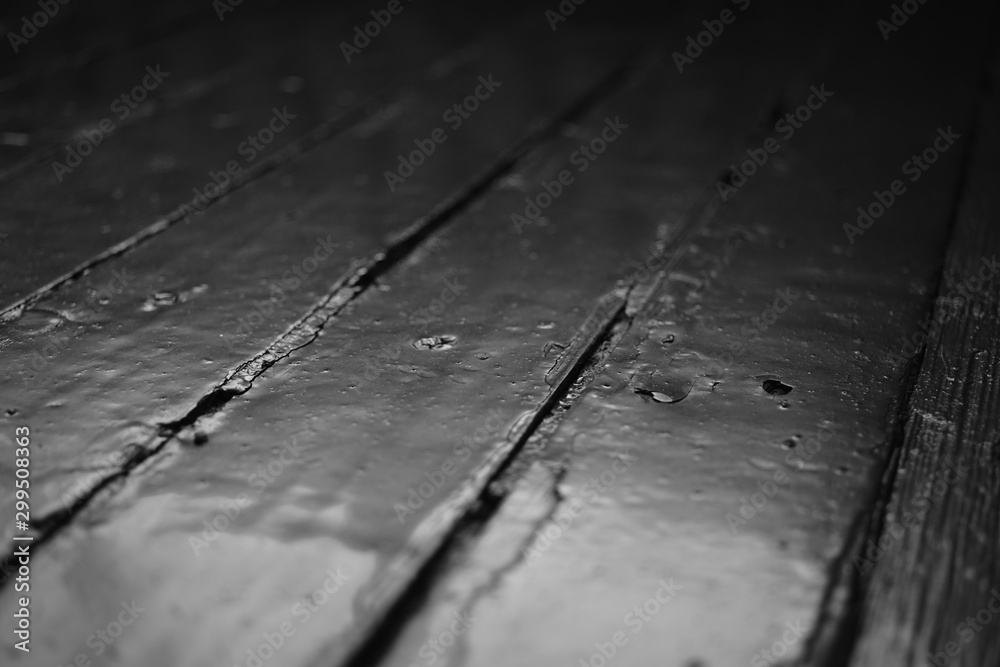 Background old rustic wood plank floor, bw.