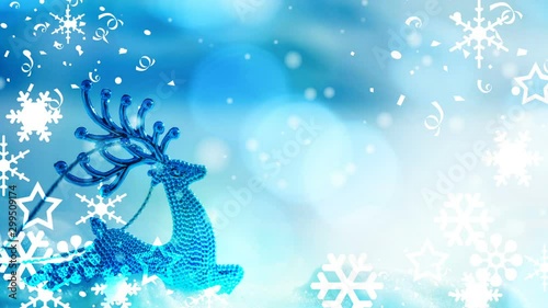 Christmas decoration and snow falling for celebration , new year , winter , holidays concept background 