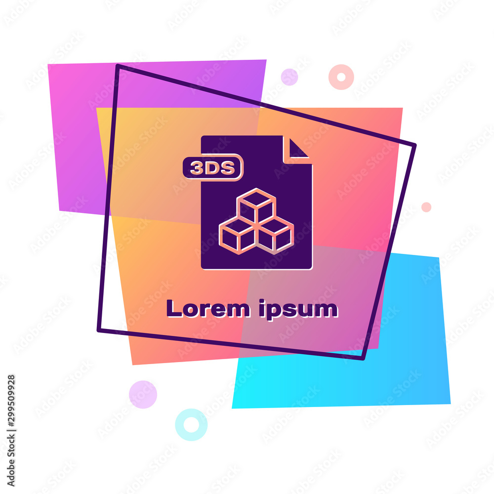 forstørrelse åbenbaring ovn Purple 3DS file document. Download 3ds button icon isolated on white  background. 3DS file symbol. Color rectangle button. Vector Illustration  Stock Vector | Adobe Stock